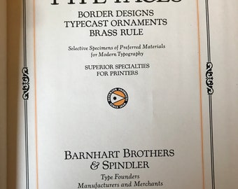 Barnhart Bros. & Spindler CATALOG - 1920&#39;s ~ Type Face Specimen Book, Typography