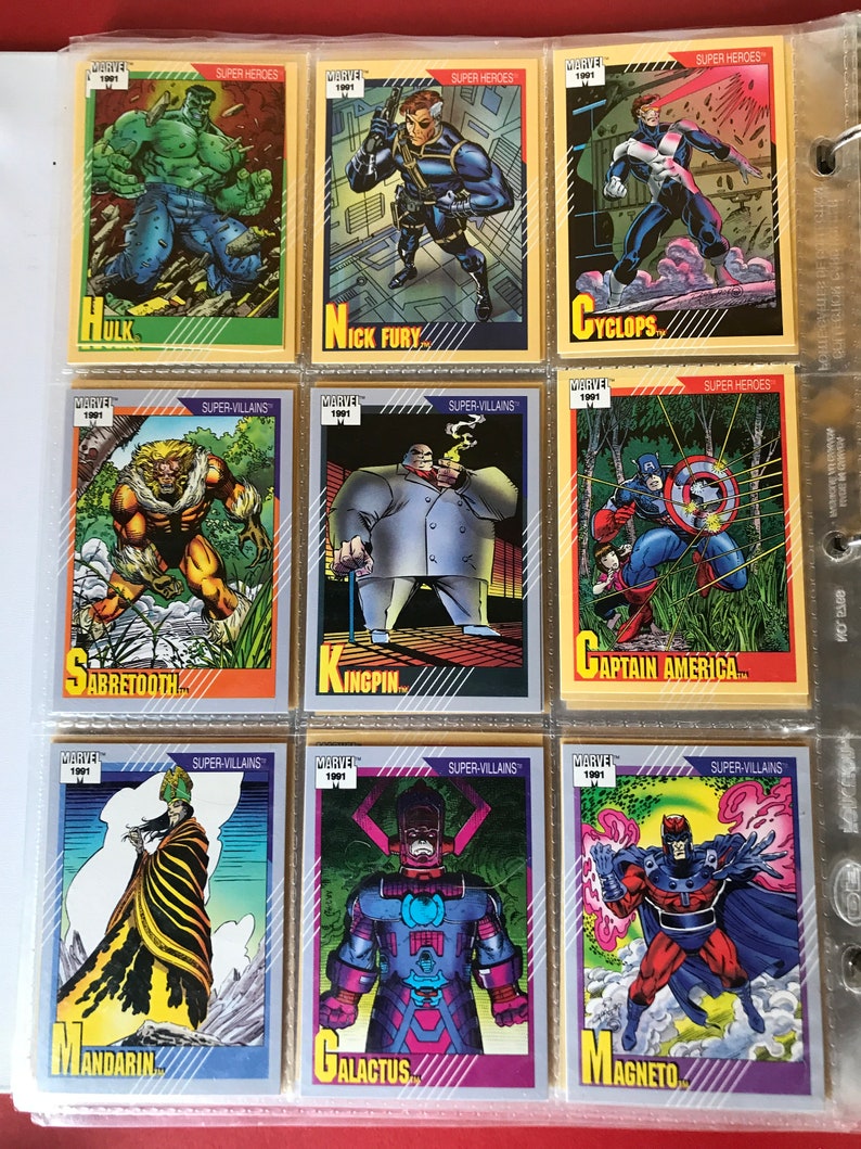 Marvel Super Hero Trading Cards 1990, 1991, 1992 Over 200 Mint