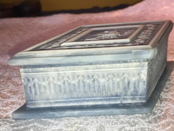 Vintage Incolay Stone Cameo Jewelry Box: USA Made Trinket Box - Etsy