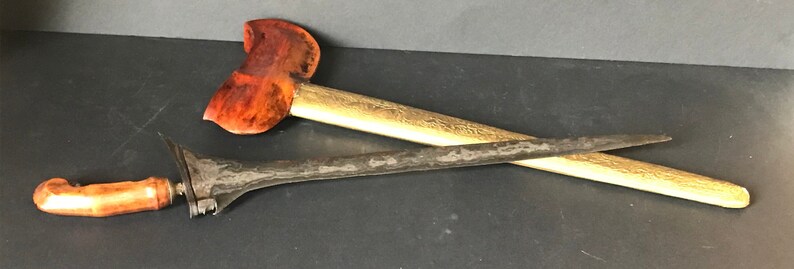 Daggger Keris/kris Javanese Surakarta Dagger Ethnographic Brass/wood Scabbard ...