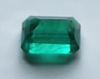 2.671 CT Certified Natural Colombian Semi Transparent EMERALD Step Cut  Slight Bluish Green Color