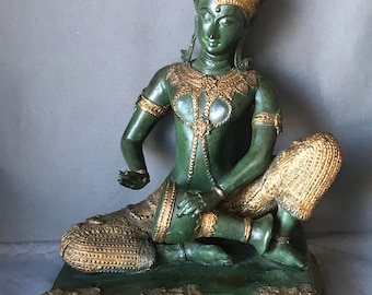 フルートを奏でるブロンズの音楽家座像とヒンドゥー仏教美術 - Etsy 日本