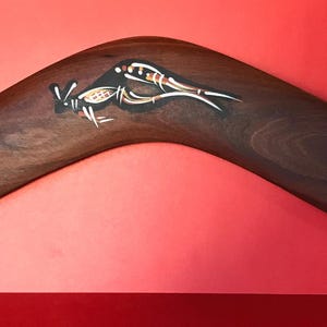 Australian Genuine Aboriginal Boomerang Handmade From Acacia Wood Decoration By Gurang Tribe
