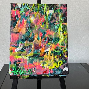 Black Light UV Reactive Abstract 3d Multidimensional Painting on Canvas