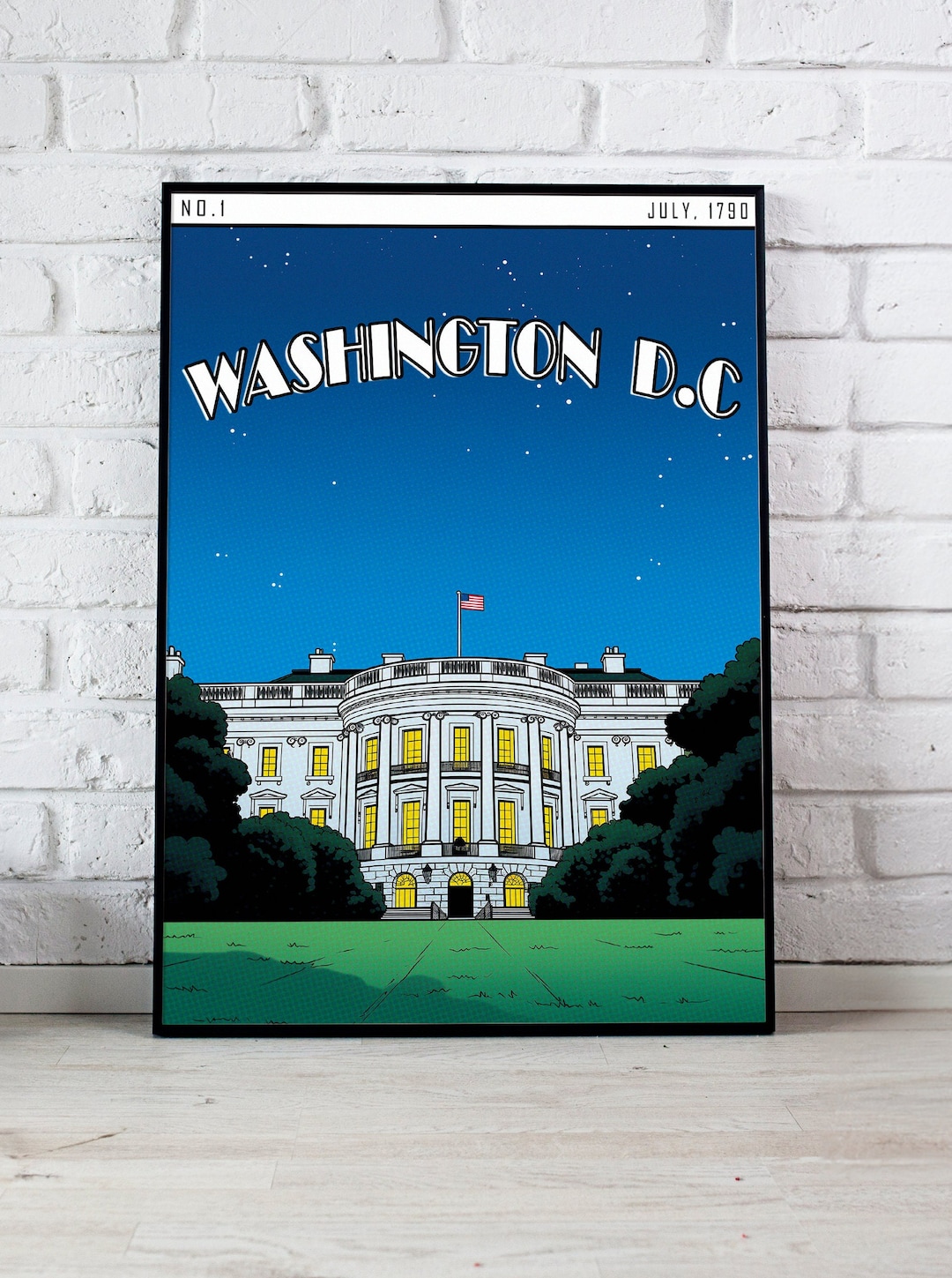 The White House Poster, White House Wall Art, Washington D.C Poster