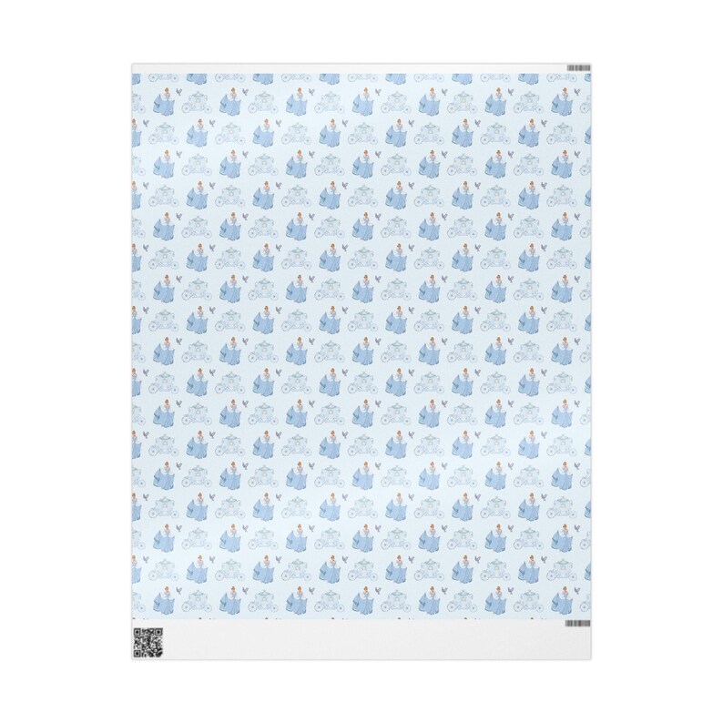 Cinderella Wrapping Paper | Light Blue Princess Gift Wrap | Fairytale Birthday Decor | Disney Princess Party image 4