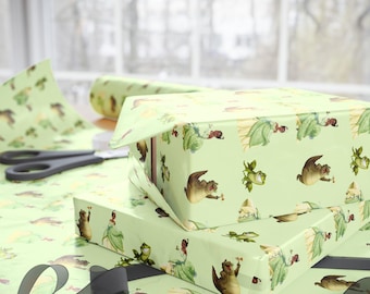 Tiana Wrapping Paper | Princess and the Frog Gift Wrap | Green & Gold Birthday Paper | Disney Princess Party Decor | Magical Bayou Theme