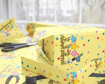 Snoopy & Woodstock Alles Gute zum Geburtstag Geschenk | Gelbe Peanuts Papier