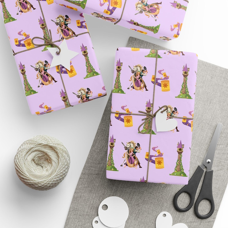 Rapunzel Wrapping Paper | Tangled Birthday Party, Princess Gift Wrap image 2