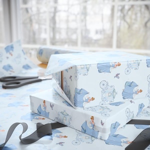 Cinderella Wrapping Paper | Light Blue Princess Gift Wrap | Fairytale Birthday Decor | Disney Princess Party image 1