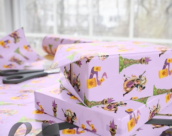 Papel de regalo de Rapunzel / Papel de regalo de princesa para fiesta de cumpleaños de Enredados