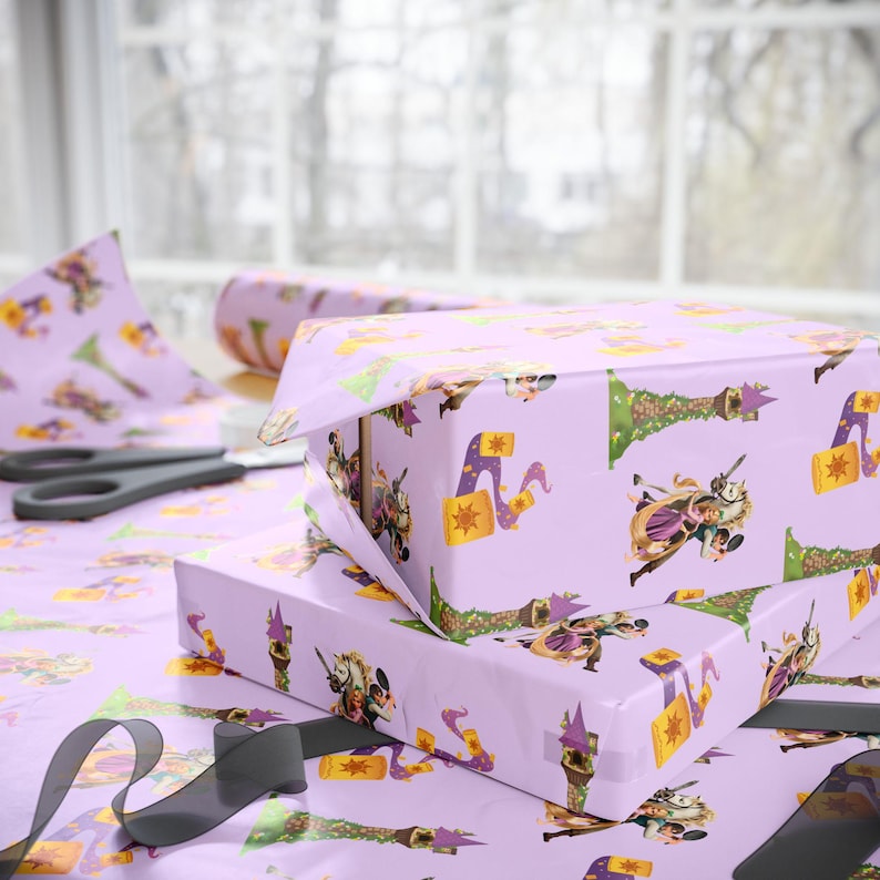 Rapunzel Wrapping Paper | Tangled Birthday Party, Princess Gift Wrap image 1