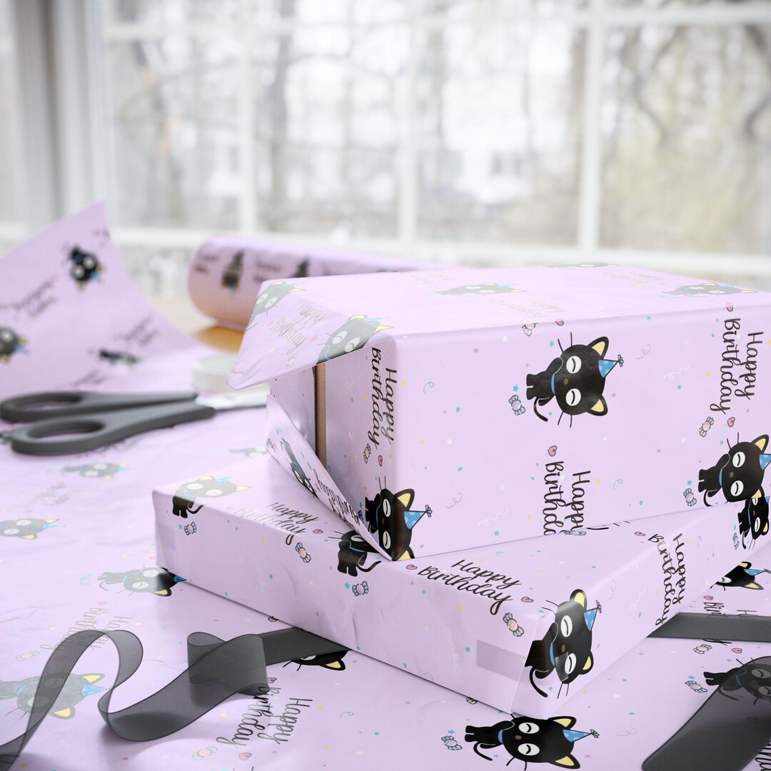 Chococat Birthday Wrapping Paper | Kawaii Sanrio Gift Wrap - Etsy