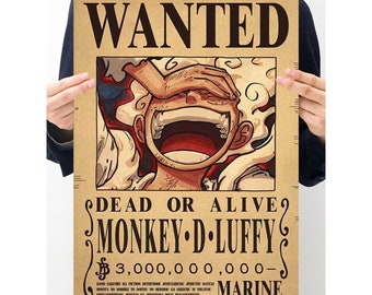 Luffy Wanted Poster Etsy