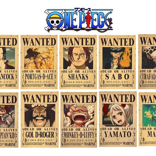 One Piece Bounty Poster Luffy Wanted Bounty Poster Shanks Sabo - Etsy India