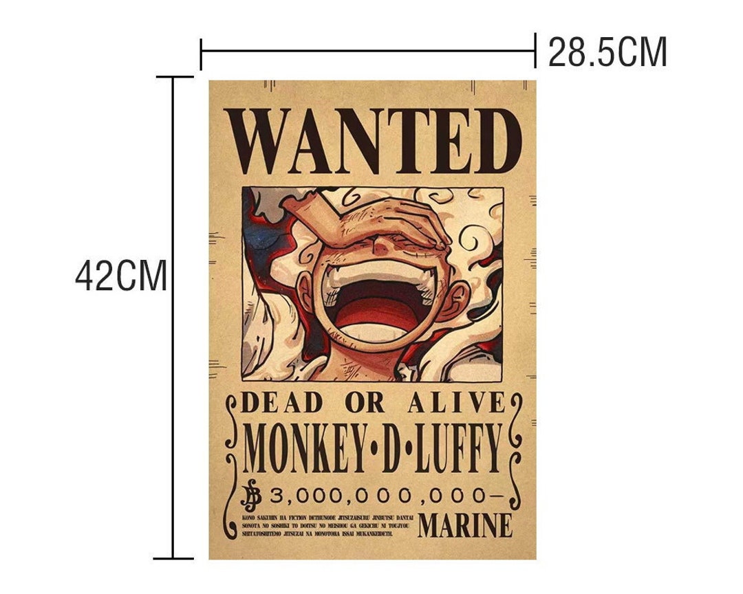 Luffy Wanted Poster One Piece Poster Manga 3 Billion Bounty Anime ...