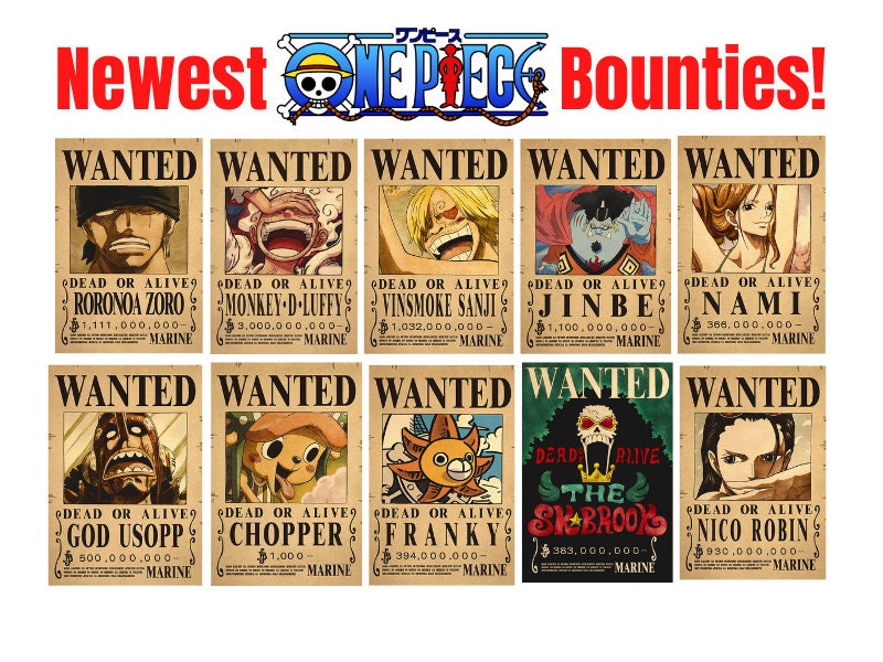 One Piece New Bounty Posters All Strawhat Crew Post Wano - Etsy Australia