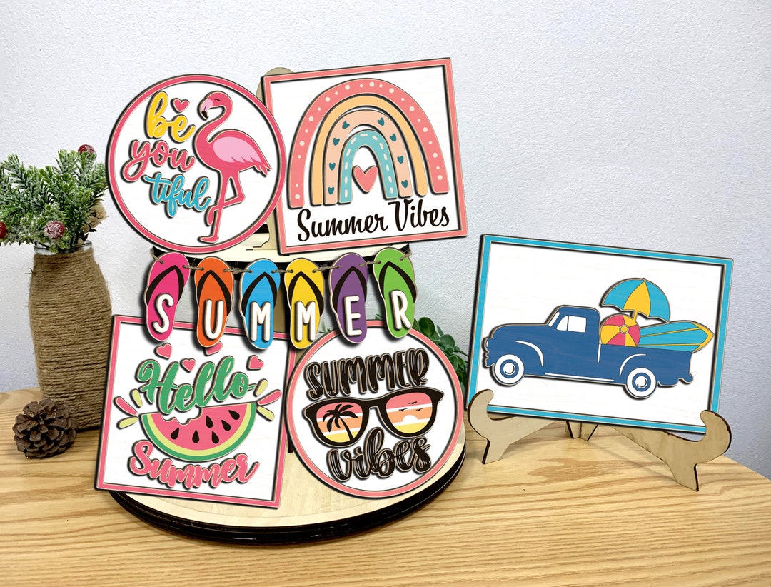 Summer Tiered Tray SVG Bundle Tiered Tray Decor Summer Tier - Etsy