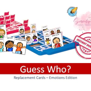 ¿Adivina quién? Tarjetas de reemplazo para Terapia SEL Consejería Emociones DESCARGA DIGITAL