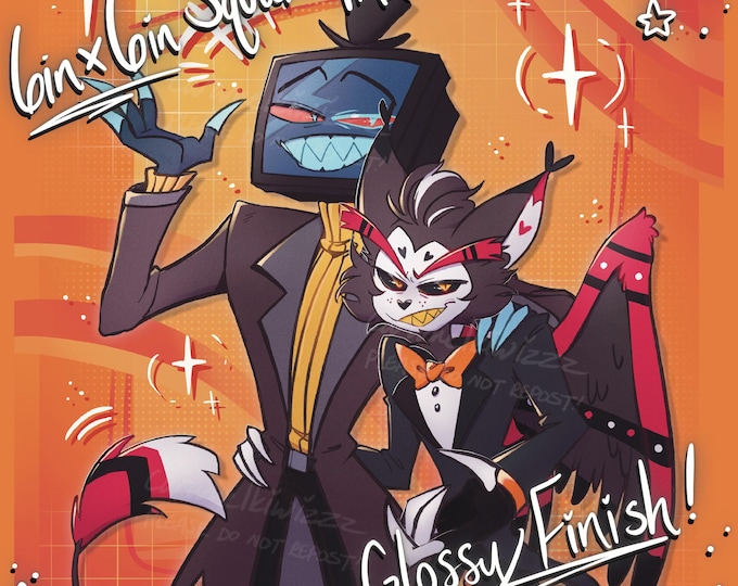 Unlikely Overlord Duo (husk and Vox) - Hazbin Hotel Art Print - Etsy