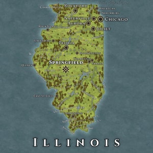 Mappa DnD Illinois - US State Real Life