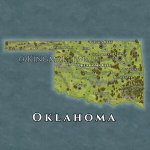 DnD Oklahoma Karte - US State Real Life