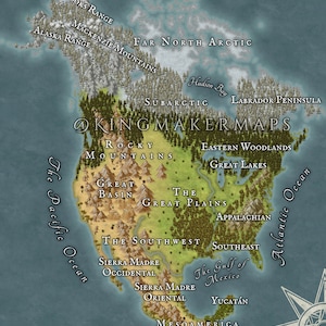 Nordamerika Clipart + Wallpaper Hintergrund + DnD Karte (USA, Kanada, Mexiko)