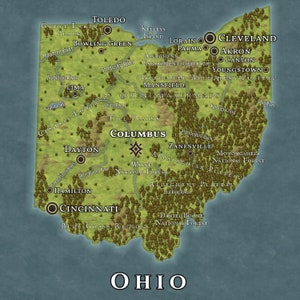 DnD Ohio Karte - US State Real Life