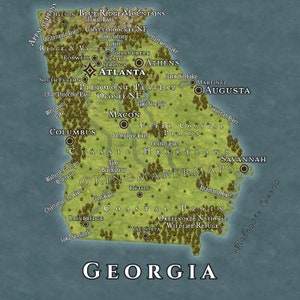 DnD Georgia Landkarte - US State Real Life