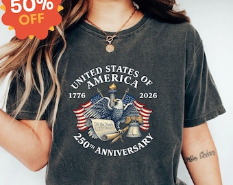 USA 250th Anniversary Eagle Flag T-Shirt, Patriotic 4th of July Tee