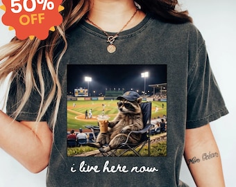 Raccoon Baseball Mama Shirt – I Live Here Now Tee