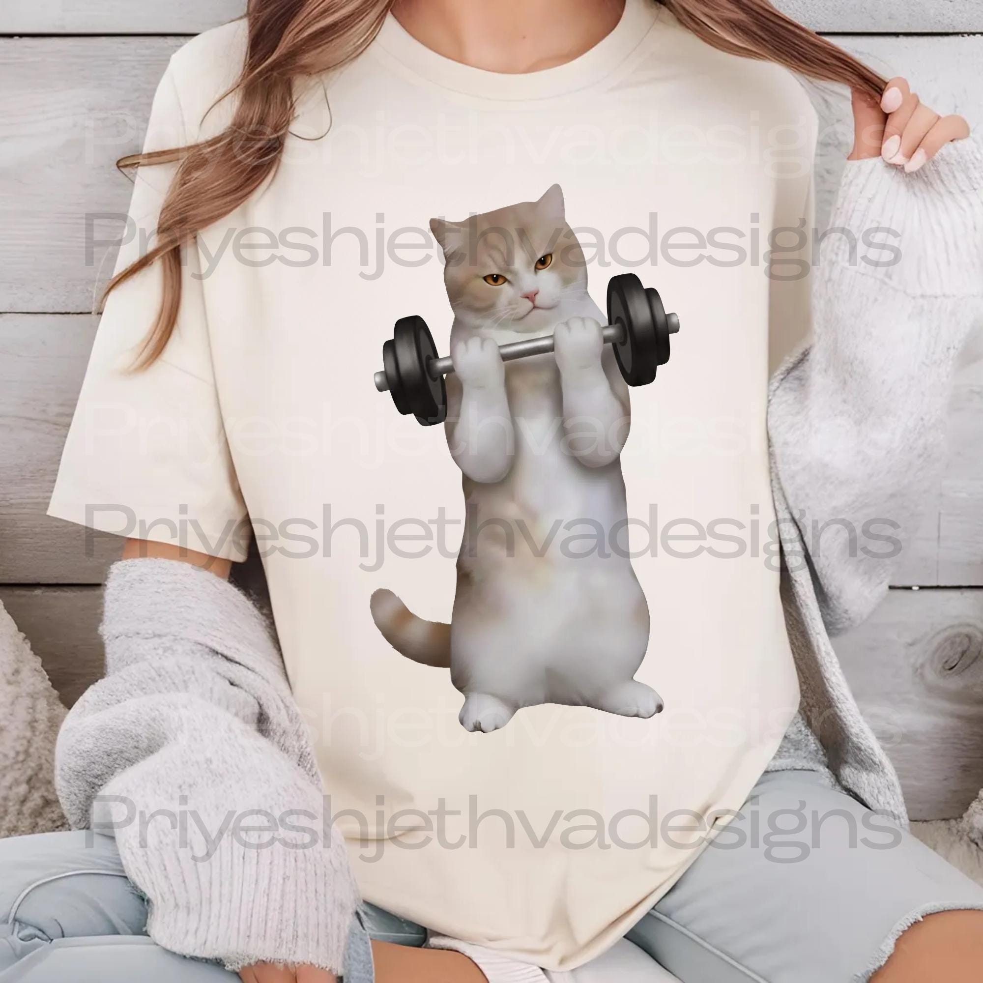 Funny Cat Gym Png, Cat Workout Png, Funny Deadlift Cat Meme Digital ...