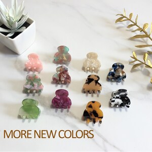 2-Pack Mini Acetate Hair Claw Clip, 2pcs Cute Mini Tortoise Hair Claw, Mix & Match colors, Mini Claw Clip Set, Hair Claw for Thin Thick Hair