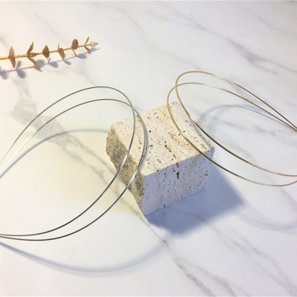 Minimalist Metal Headband, Double Wire Headband, Thin Gold Silver Headband, Chic Simple Modern Delicate Metal Headband, Everyday Headband