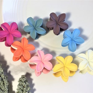 2-Pack 1.6" Small Flower Claw Clip, Pack of 2 Matte Flower Hair Claw, Summer Claw Clip, Claw Clip for Thin Hair, Women Girl Hair Clip