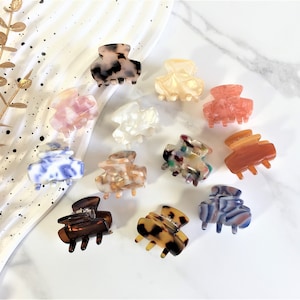 2-Pack Mini Tortoise Hair Claw Clip, Mix & Match color, Speckled Tortoise  Mini Hair Clip Set, Claw Clip for Thin Hair, Gift for Her