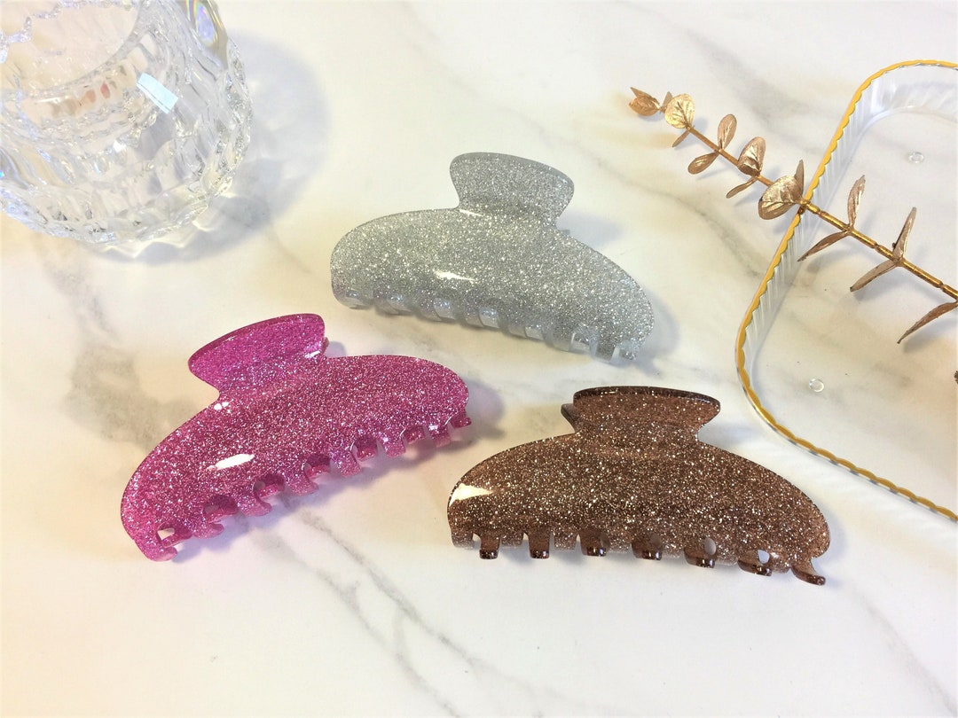 Large Glitter Crescent Claw Clip Y2K Glitter Hair Claw Etsy
