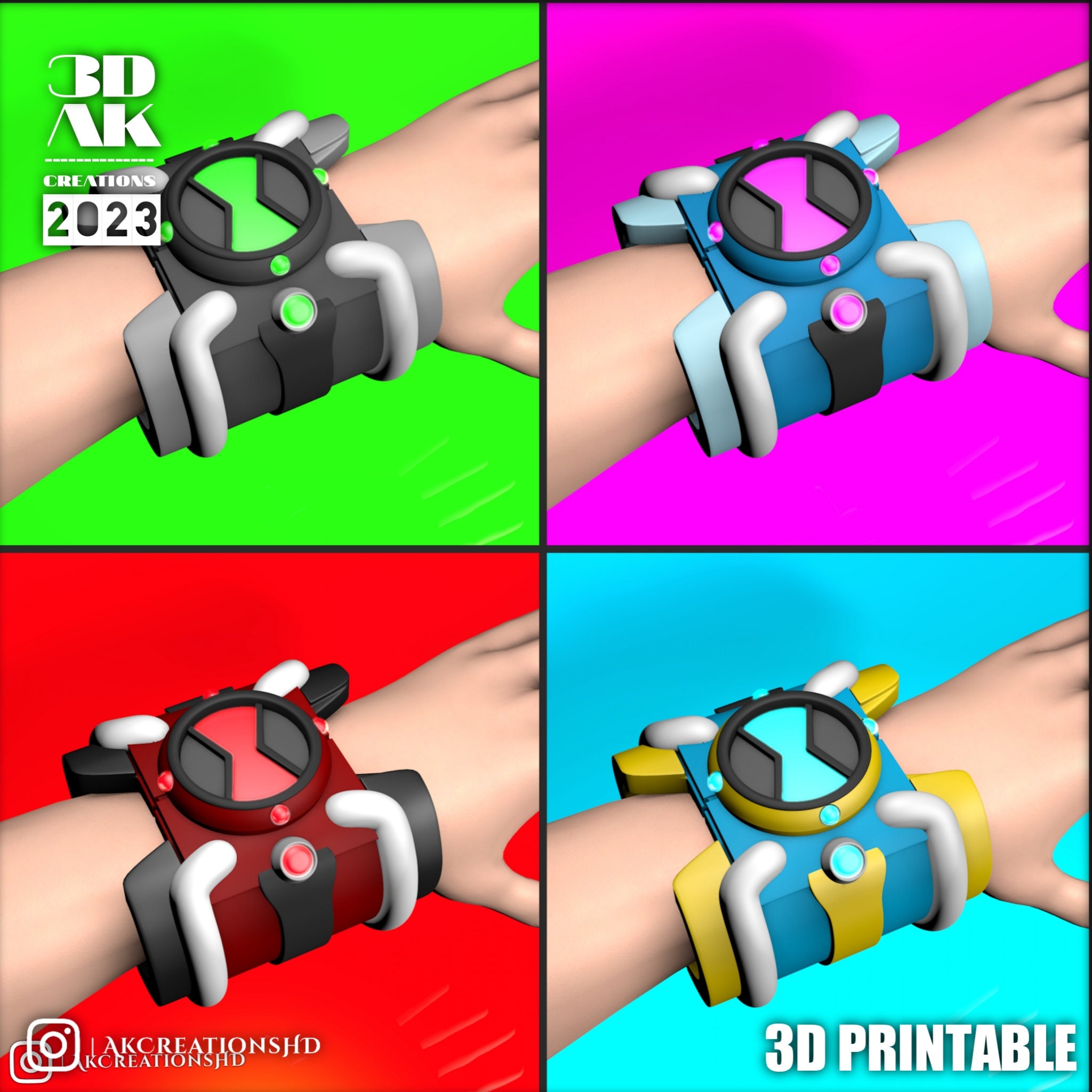 3D file Ben 10 Omnitrix (Slim Variant) - Watch with Flexi Strap ⌚・Design to  download and 3D print・Cults