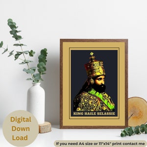 Haile Selassie Portrait: Reggae Wall Art Print (Digital Download)