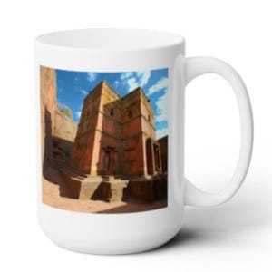 Mug with Rock-Hewn Churches, Lalibela Picture Mug, Ethiopian Gifts, Ethiopian Coffee Mug, Handmade Mug, Habesha Mug,Sini, Mugs,Mug for gift