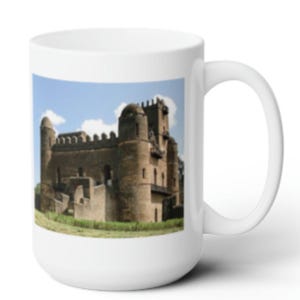Ceramic mug, Fasil Ghebbi Mug, Ethiopia Gonder Fasilides Castle Mug, Coffee Mugs, Best Ethiopian coffee mug, Catle in Gonder Mug, Mugs, Gift