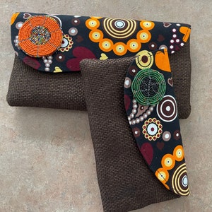 African Print Clutch Bag: Handmade Beaded Tribal Purse
