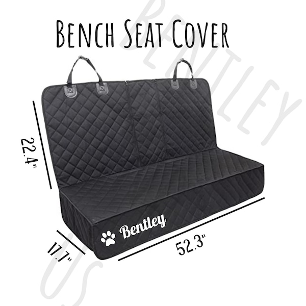 Dog car seat cover, dog car accessories, personalized dog, waterproof dog cover, back seat cover, bench car seat cover