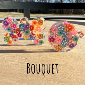 Custom Pet Tag, Personalized pet tag, pet id tag, personalized dog tag, resin dog tag, silent pet tag, The Bouquet - Pet Tag