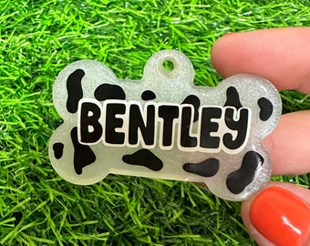 Pet Tag, pet tag for dogs, pet tag for cat, pet tag personalized, personalized pet, resin dog tag, silent pet tag, The Bessie - Pet Tag