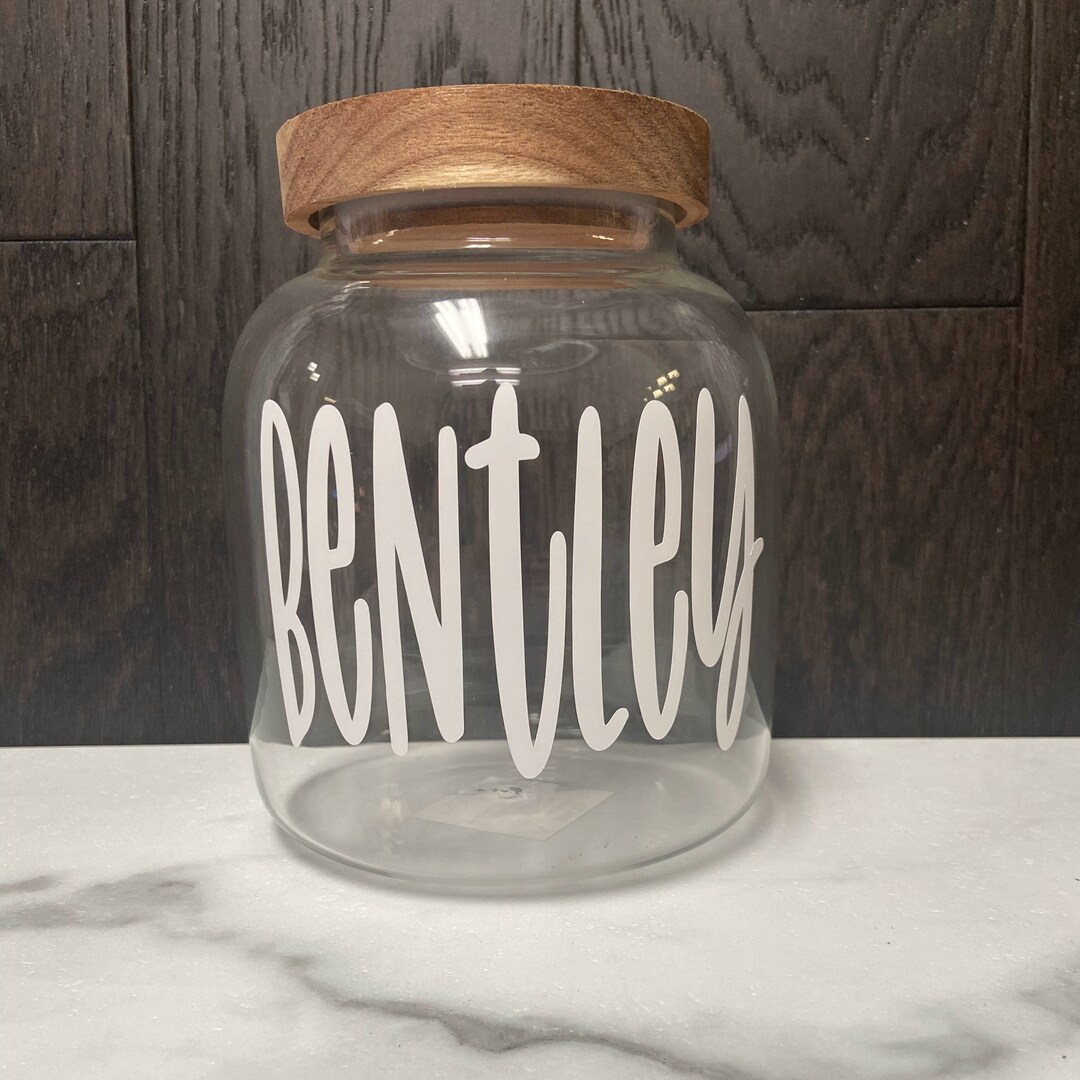 Dog Treat Jar, Dog Food Container, Personalized Pet Treat Jar, Glass