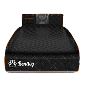 Waterproof, Washable Custom Pet Seat Protector w/Orange Trim, Personalized pet seat protector, Car Seat protector for pets