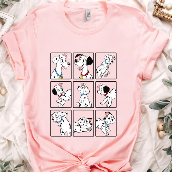 Disney 101 Dalmatians Group Shot Boxes Shirt, Disneyland Vacation Holiday Trip Unisex T-shirt Family Birthday Gift Adult Kid Toddler Tee