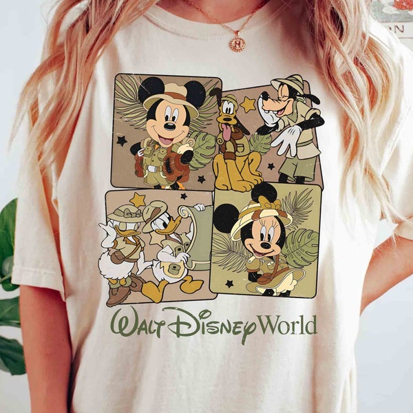 Mickey Mouse and Friends Animal Kingdom Retro Shirt, Disney Safari Mode Walt Disney World Tee, Disneyland Trip Family Vacation Holiday Gift