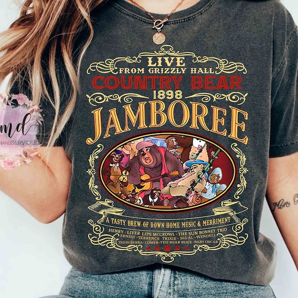 Disney Country Bear Jamboree Group Movie Poster Retro Shirt, Magic Kingdom Holiday Unisex T-shirt Family Birthday Gift Adult Kid Toddler Tee
